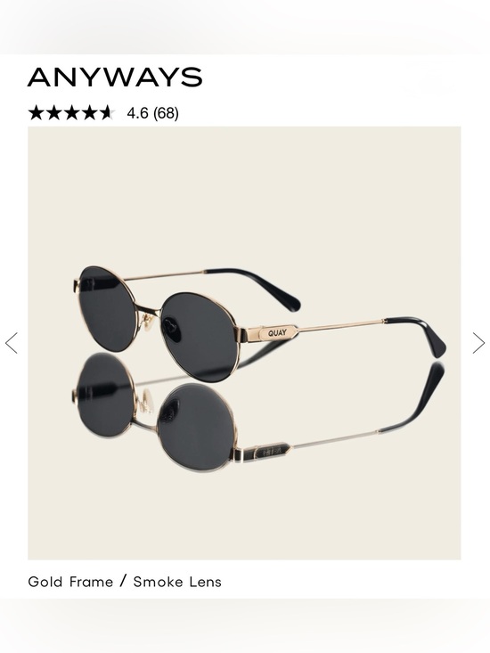 Quay Australia Gold Frame Smoke Lens Sunglasses